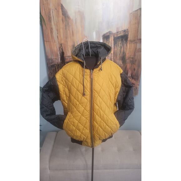 Vintage Aberdeen Reversible Bomber Jacket M Black/Gold Quilted 80s 90s... - Picture 5 of 10
